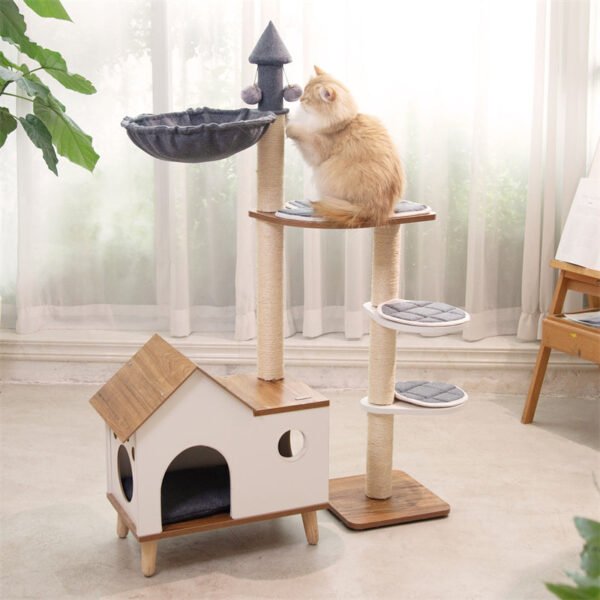 Wooden House Cat Tree